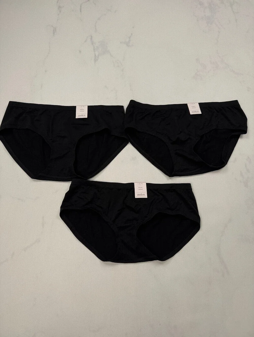 Auden Hipster Underwear Black Modern Classic Style Pack of 3 - Womens L